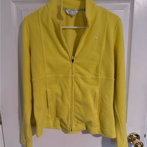 Lilly Pulitzer Yellow Zip Up Jacket Palm Tree Logo Size Small